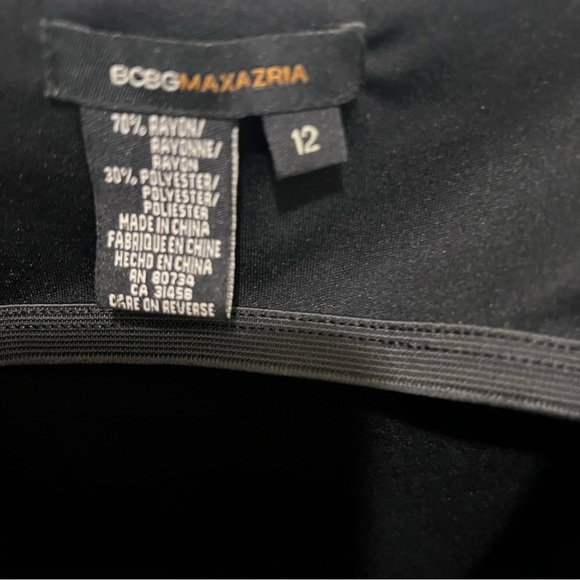 BCBGMaxAzria Black Dress with Blue Floral Embroidery Mermaid Y2K Built in Bra - Picture 7 of 7